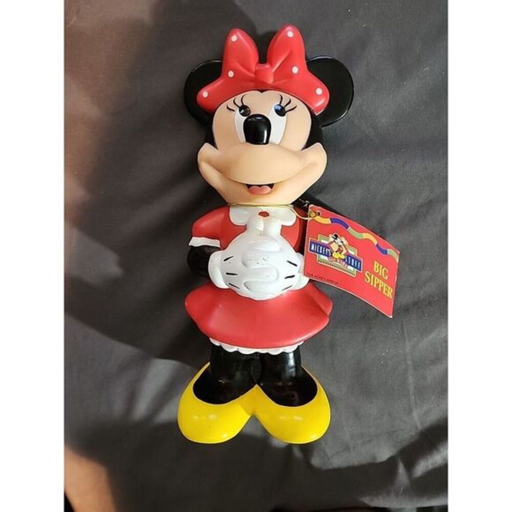 Disney Minnie Mouse 10" Drink Cup Red Dress Polka‎ Dots 16oz Straw Hole NWT